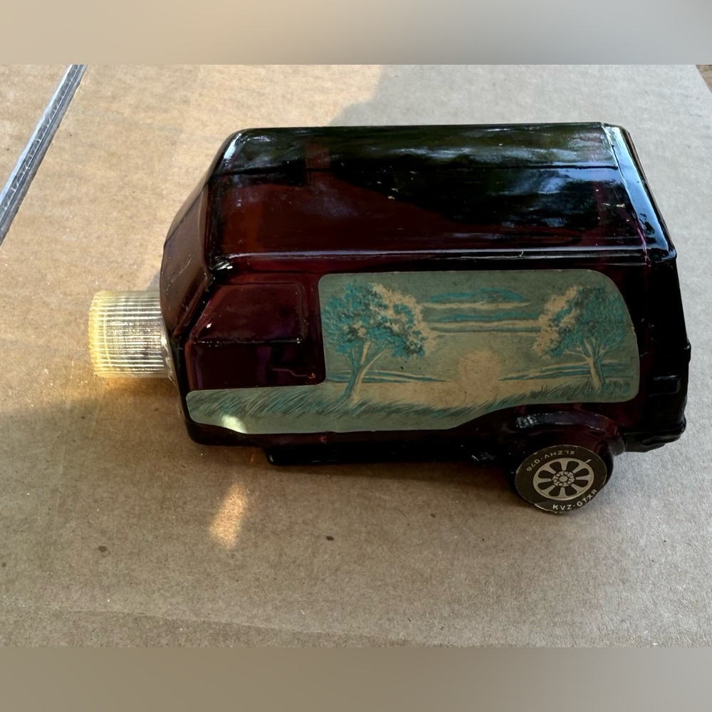 Vintage Glass Van Shaped Bottle
